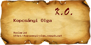 Kopcsányi Olga névjegykártya